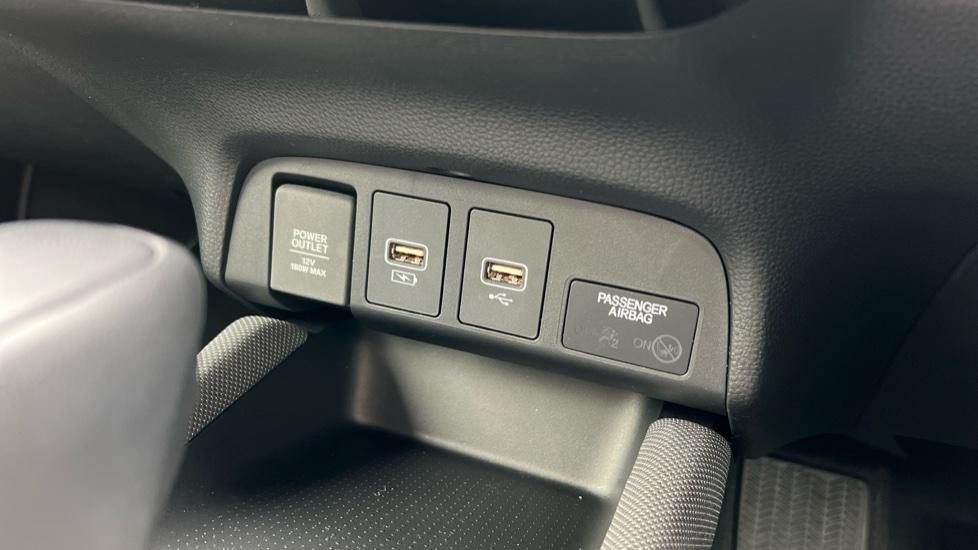 USB ports and 12 volt socket 