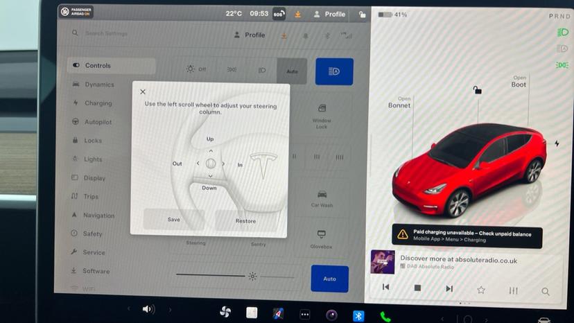 Electric Steering Wheel Adjust