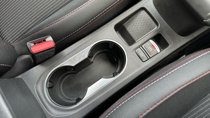 electronic parking brake and cupholders